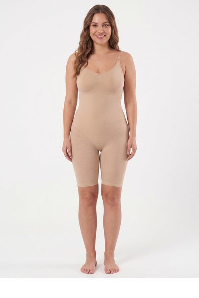 Womenmade Women's Skin Color Seamless Long-Legged Body Corset – Strap-On Firming and Full Body Shaping