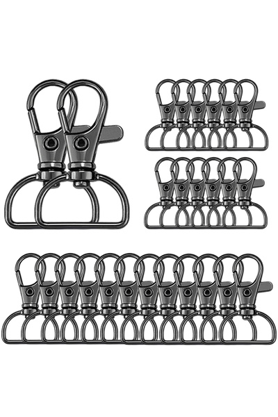 Choice 30PCS black 10/30/50 Piece Key Chain Clip Set: D-Ring Clips for Keycha...