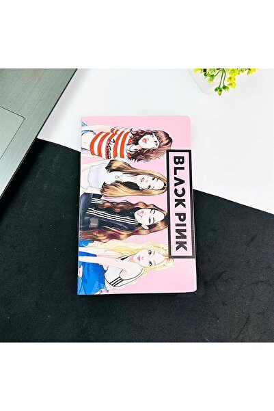 Bam Lastikli Defter Sert Kapak Çizgisiz 160yp-Black Pink