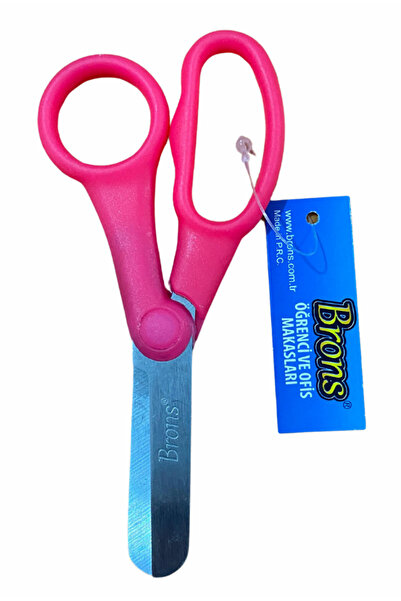 Brons Küt Uçlu Öğrenci Makası - BR-704 - Pembe
