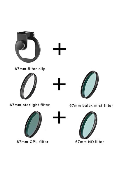 Choice5 Clip-ND-BL-CPL-Star 67mm Metal Phone Filter Kit Cold Shoe Mount Lens ...