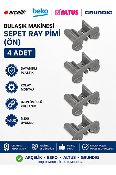 ÖZ BEYAZ EŞYA Arçelik 6220 FT Bulaşık Makinesi Sepet Ön Ray Klipsi Seti 4 Adet