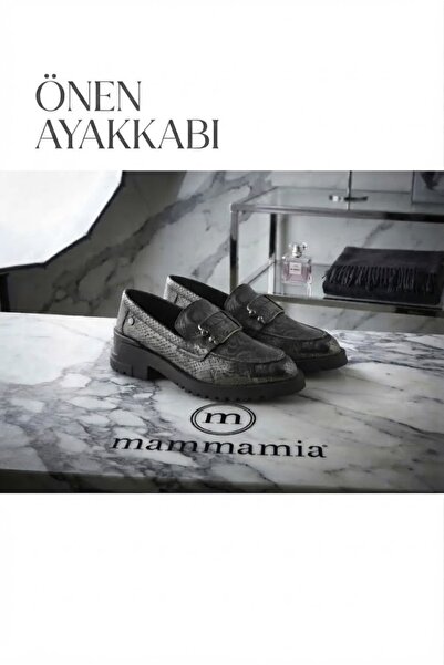 Mammamia HAKİKİ DERİ BASKILI LOAFER AYAKKABI