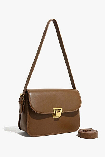 Trendyup Geantă damă de urmăr, din piele ecologică, design elegant, crossbody, Velo Camel