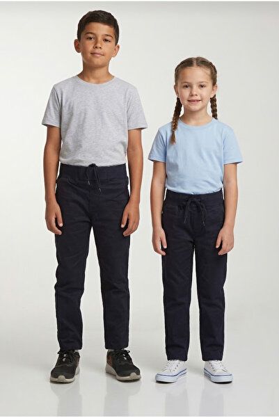 Markahit Children's Ribbed Waistband Fully Elastic Canvas Fabric Casual and S...