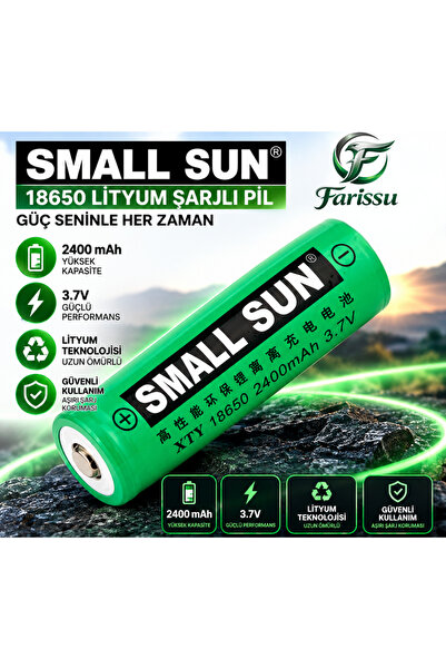 farissu Small Sun XTY 18650 Şarj Edilebilir Lityum İyon Pil 3.7V 2400mAh - 45...