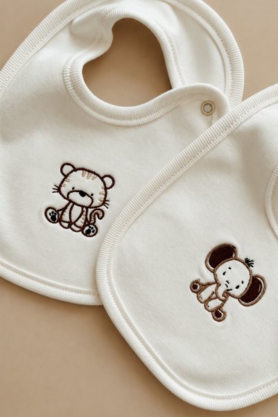 vivimade Baby Jungle 100% Organic Cotton Baby Bib Set of 2
