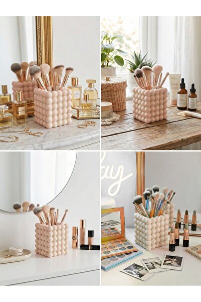 craftopya Estetik Kabarcıklı (Bubble) Makyaj Organizeri - Beyaz