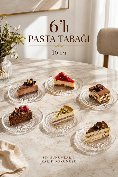 Porsima طبق معكرونة توسكانا طبق عمودي - طبق تقديم زجاجي مكون من 6 قطع، طبق تق...