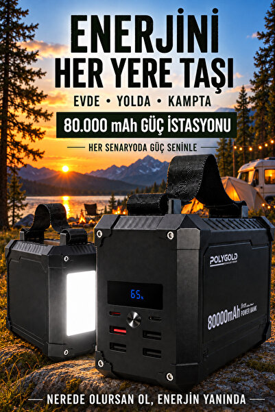 Zineets 80.000 Mah 22,5W PD Güç İstasyonu Taşınabilir Hızlı Kablolu Outdoor S...