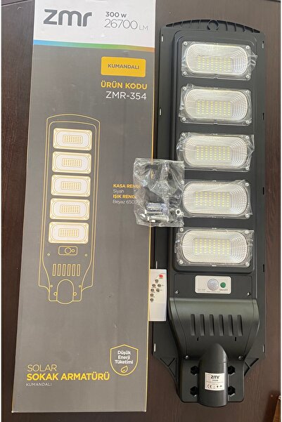 ZMR solar sokak armatürü kumandalı sensörlü 300 Watt IP65 beyaz ışık