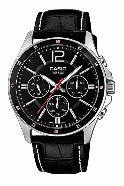 Casio Functional Men's Wristwatch with Case Silver Cord Black Color Display