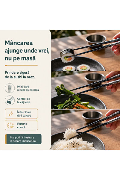 LUDORA Bete chinezesti pentru mancare, din inox, LUDORA®, 2 seturi de betisoare cu 2 mini boluri incluse