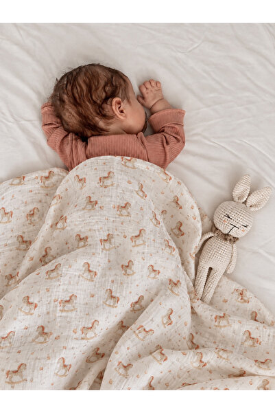 Lunar Stars 2-Layer Organic Baby Muslin Cover 100% Pa Cotton Efes Alan Multi-...