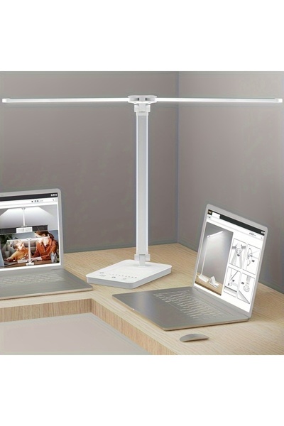 Choice1 WHITE Double Head LED Desk Lamp,Dual Swing-arm Table Lamp for Home Of...
