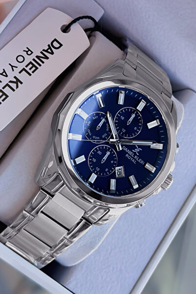 Daniel Klein Men's Wristwatch 3 Atm Waterproof Silver Color Steel Band Cbk459