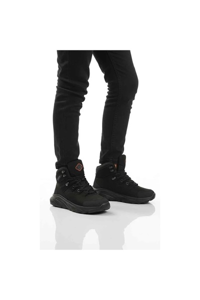 Scooter Waterproof Unisex Black Leather Outdoor Boots G2041 Ns