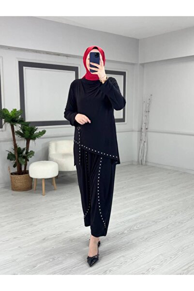 Butik Kardelen طقم شالوار أنيق من أسل بتفاصيل متقنة