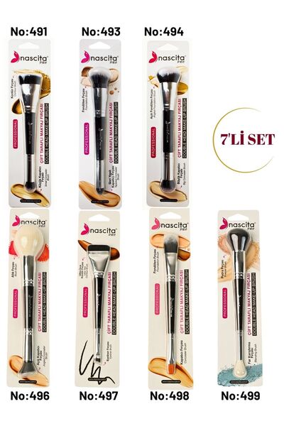 nascita Double-Sided Professional -Face & Eye-Makeup Brush Set Nasbrush (0491...