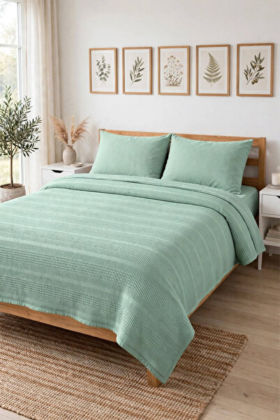 evdehome Pamuk Dual Çift Kişilik Pike Seti 200x230, Lastikli Çarşaf 160x200, ...