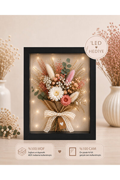 Sevcan sanat atölyesi 25x30x3 black FLAT glass memory frame keepsake flower r...