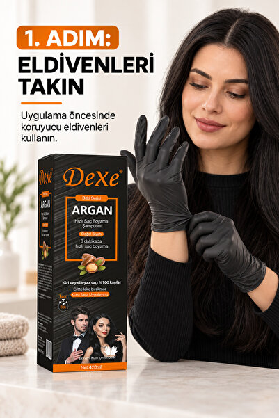 Dexe Büyük Boy Saç Siyahlaştırıcı Şampuan 400 ml - 8 dakikada Beyaz Kapama