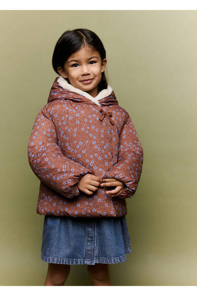 MANGO Baby Çiçek desenli anorak