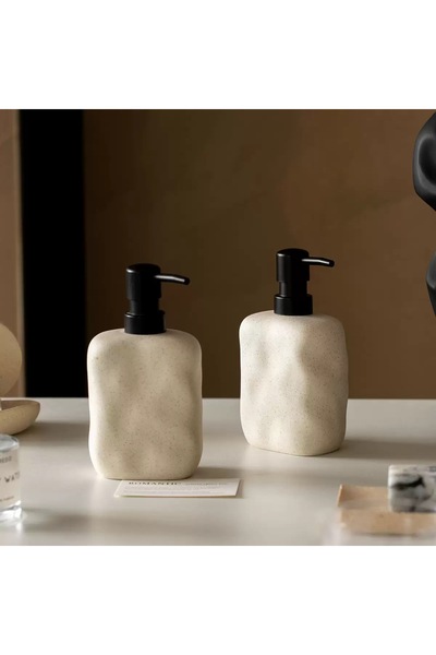 Choice 2pcs 450ML Ceramic Wabi-sabi Lotion Bottle Squeeze Bottle Soap Dispens...