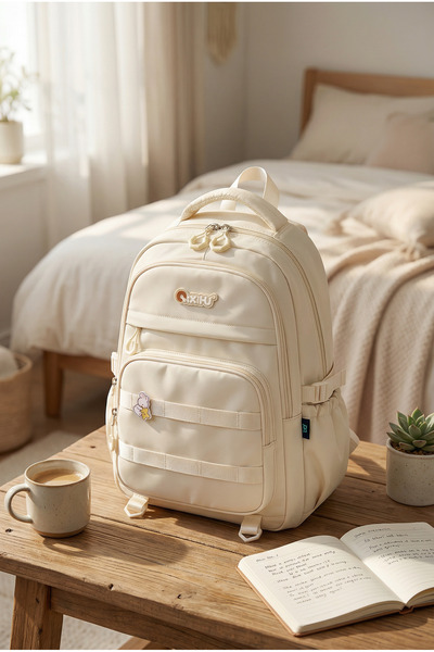 qixihu Unisex Premium Cream Daily & School Bag