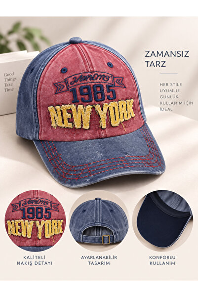 EFİLACCESSORİES Burgundy Men'S/Women's Vintage Hat