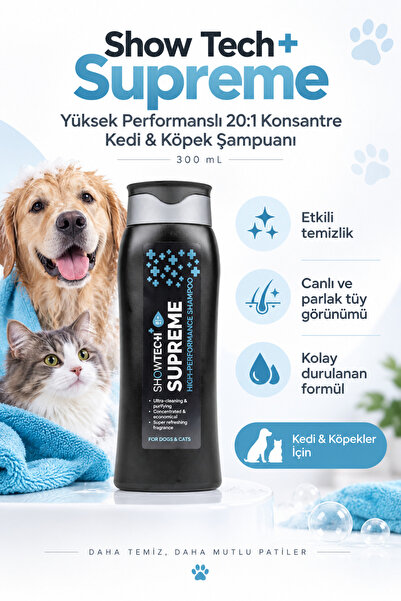 Showtech Supreme Yüksek Performanslı Kedi Köpek Şampuanı 300 ml - 20:1 Konsantre