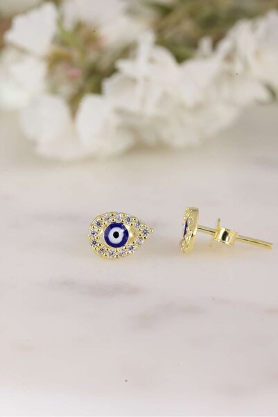 Silvano Jewelry 925 Ayar Gümüş Minik Damla Göz Nazar Küpe
