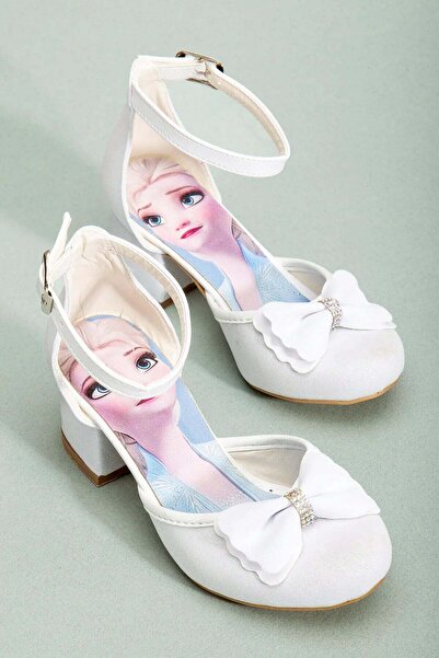 NeSe Shoes Kız Çocuk Fiyonklu Prenses Topuklu Ayakkabı — Beyaz