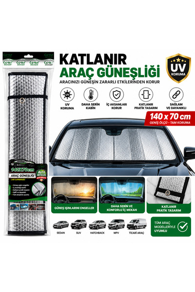 ARME Araç Ön Cam Güneşliği Katlanır Oto Güneşlik UV Korumalı Vakumlu