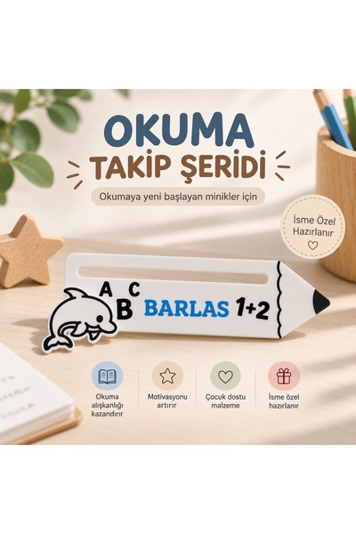 3Baby Okuma Takip Şeridi - Okuma Cetveli - İsime Özel - İlköğretim
