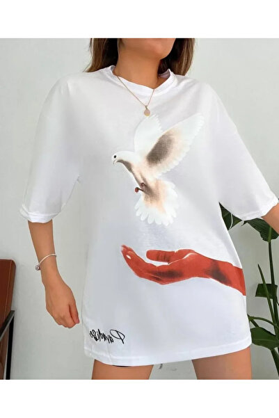 MODA ŞEHRİ Digital Printed T-Shirt - White