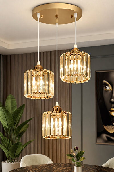 Luna Lighting Radiosa Gold Renk Kristal Taşlı Dekoratif Modern Salon Mutfak H...