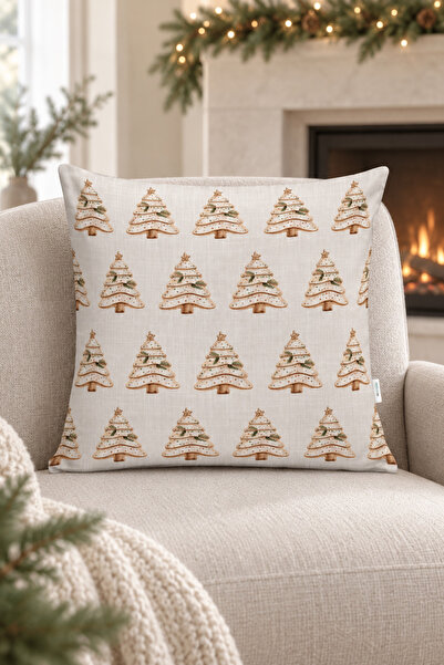 Evmila Decorative Throw Pillow Cover, Minimalist Christmas Pine Tree Pattern,...