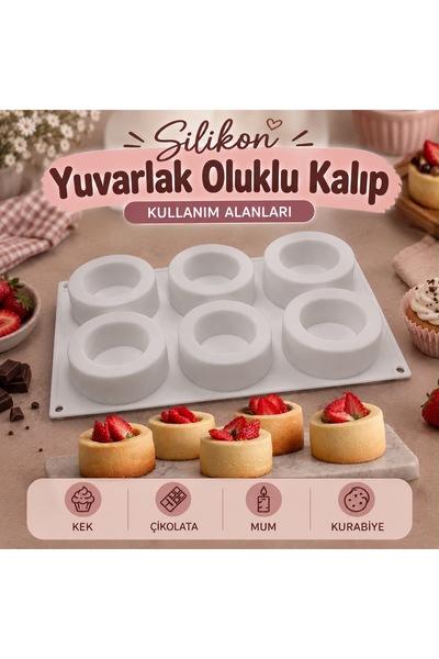 Şenhomee Epoxy Silicone Mold, Chocolate Mold, Round Grooved Baking Mold, Cake...