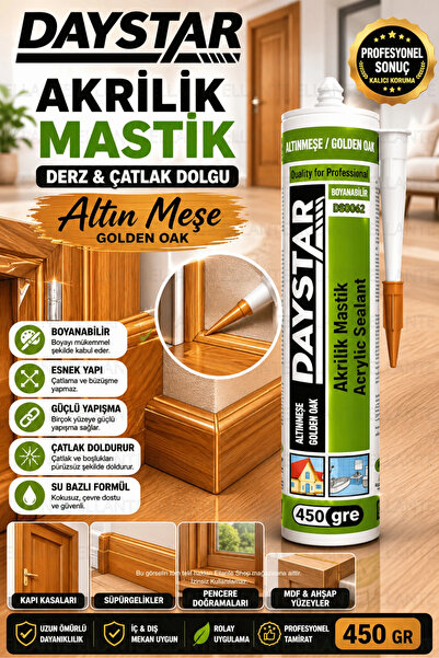 ellante Altın Meşe Akrilik Mastik 450 Gr Boyanabilir Derz ve Çatlak Dolgu Mas...