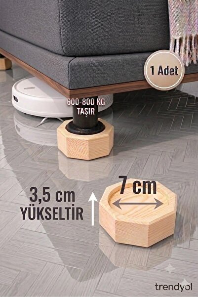 iDekor Robot Süpürge İçin Doğal Ahşap Koltuk Baza Yükseltici Ayak Aparatı” 3,...