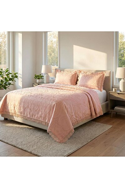 Finezza Κάλυμμα κρεβατιού Tulip Polyester Cotton Chenille Salmon Διπλό. 3 Τεμ...