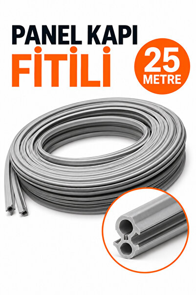 Trendhane Panel Kapı Fitili 25 Metre Gri Çift Kanallı