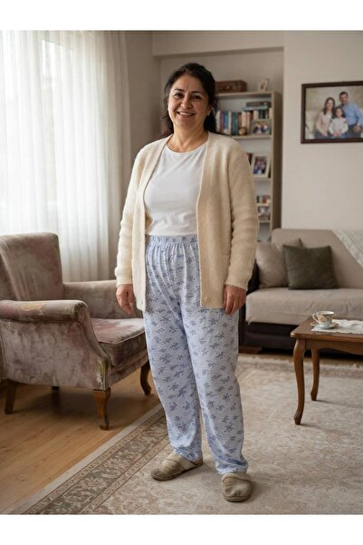 Uzunlar Tekstil %100 Pamuk Anne Pijama Altı içi Şardonlu Mevsimlik