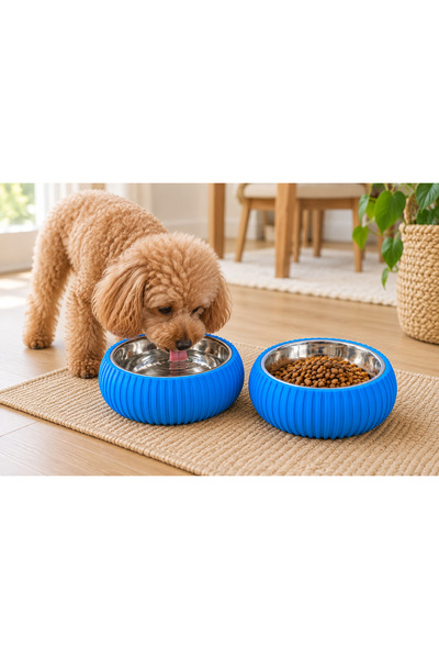 Bebirli Pet Tedarik paslanmaz çelik mama su kabı