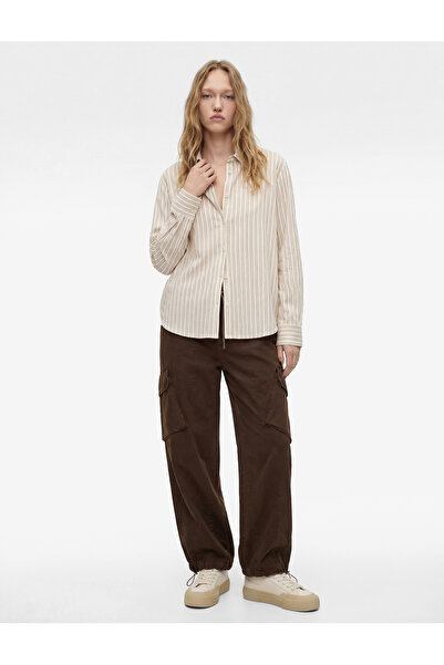 Koton Classic Collar Long Sleeve Comfortable Fit Striped Shirt