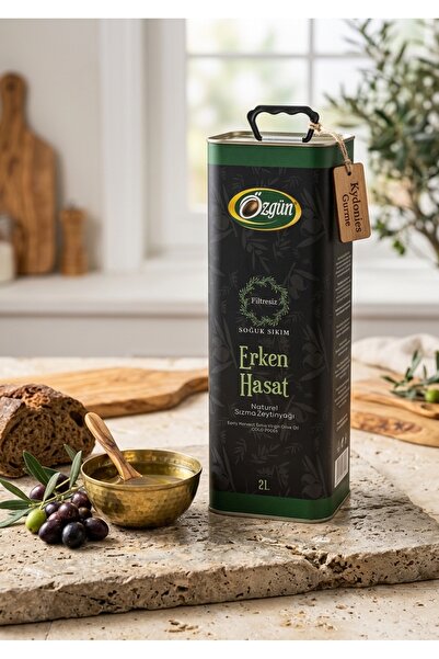 ÖZGÜN ZEYTİN & ZEYTİNYAĞI Erken Hasat Sızma Zeytinyağı 2 Lt Teneke (2025 HASATI)
