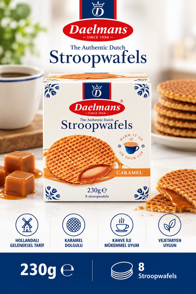 daelmans Stroopwafels Karamel Şurup Dolgulu Gofret 230 G