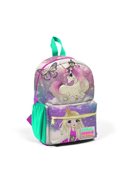 Coral High Minik Yuva Sırt Çantası Pembe Su Yeşili Unicornlu Kız Desenli İki ...
