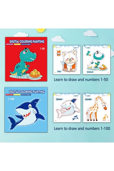 choice2 Num1-50 Num1-100 Line Drawing, Children's Doodle Books, Learning Numb...